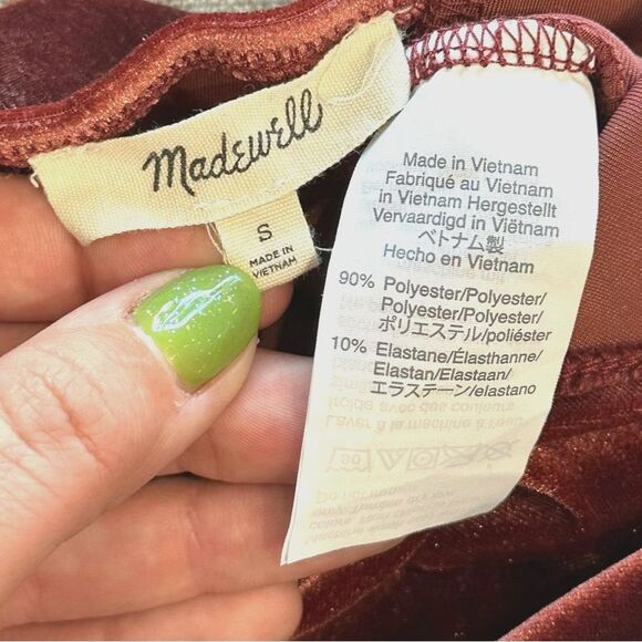 Madewell Tank Top Velour Dusty Rose Pink Velvet Soft Top Size Women’s Small EUC - Picture 4 of 4